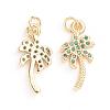 Brass Micro Pave Cubic Zirconia Pendants ZIRC-G165-01G-4