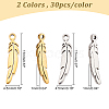 DICOSMETIC 60Pcs 2 Colors 304 Stainless Steel Pendants STAS-DC0009-71-2