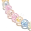 4mm Sparkling Crackle Glass Round Beads Stretch Bracelet BJEW-JB07189-01-5