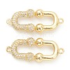 Brass Micro Pave Clear Cubic Zirconia Links Connectors ZIRC-M117-25G-1