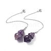 Natural Amethyst Pointed Dowsing Pendulums AJEW-B020-04P-01-1