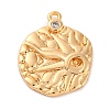 Brass Pendants With Clear Cubic Zirconia KK-S403-05G-1