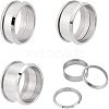 Unicraftale 9Pcs 3 Style 316 Stainless Steel Grooved Finger Ring Settings STAS-UN0034-96-1