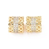 Brass Micro Pave Clear Cubic Zirconia Beads KK-E068-VC484-2