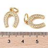 Rack Plating Brass Micro Pave Clear Cubic Zirconia Pendants ZIRC-P118-01G-3