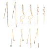 HOBBIESAY 10Pcs 5 Styles Brass Chain Tassel Big Pendants KK-HY0003-69-1