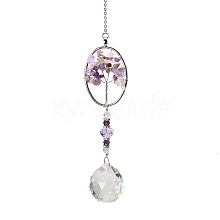 K9 Crystal Glass Big Pendant Decorations HJEW-PW0001-013D