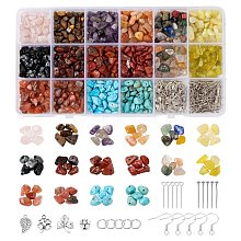 DIY Mixed Stone Chip Beads Jewelry Set Making Kit DIY-FS0002-35