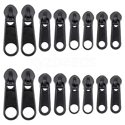 32Pcs 4 Style Zinc Alloy & Plastic Zipper Slider FIND-GF0003-95-1