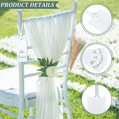24Pcs 2 Sets Paper Seat Reserved Sign Hanging AJEW-CN0006-21A-1