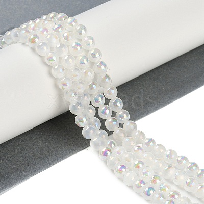 Plating Natural Selenite Beads Strands G-G120-A01-01-1