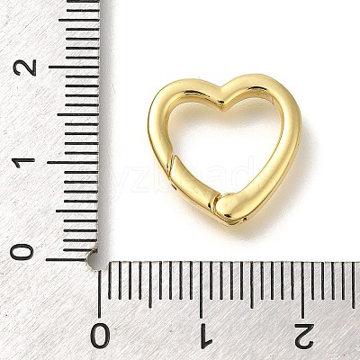 Rack Plating Heart Brass Spring Gate Rings KK-Z086-54G-03-1