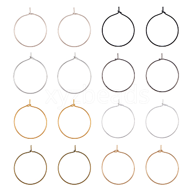 400Pcs 8 Colors Iron Hoop Earrings IFIN-FH0001-72B-1