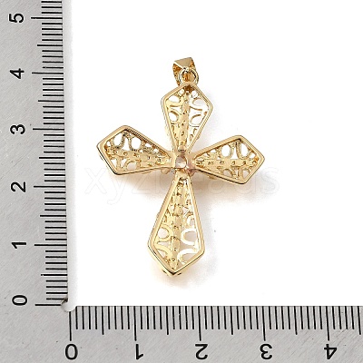 Brass Micro Pave Clear Cubic Zirconia Pendants CU-CBA9883-05G-G-1