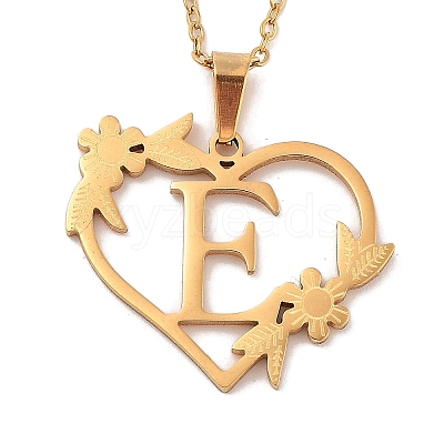 PVD Vacuum Plating 201 Stainless Steel Pendant Necklaces NJEW-R267-02E-G-1