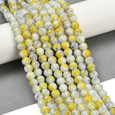 Drawbench & Baking Paint Glass Beads Strands GLAA-S176-03-1