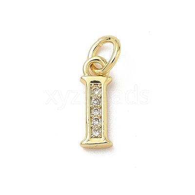 Brass Micro Pave Cubic Zirconia Charms KK-I382-03G-I-1