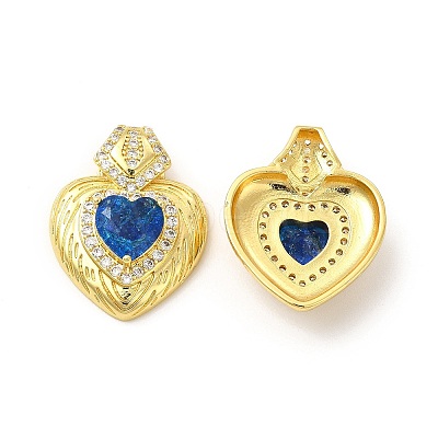Rack Plating Brass & Rhinestone Pendants KK-H438-07G-05-1