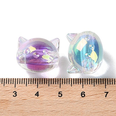 UV Plating Rainbow Iridescent Acrylic Beads OACR-H112-15A-1