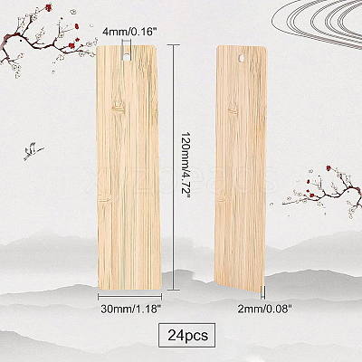 24Pcs Blank Bamboo Bookmark FIND-BC0003-45A-1