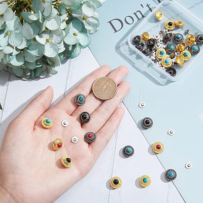32 Sets 8 Colors Alloy Buttons DIY-NB0007-45B-1