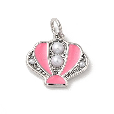 Rack Plating Brass Enamel Pendants KK-Z056-35P-03-1