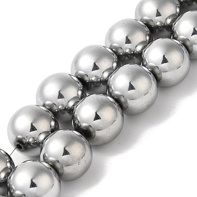 Electroplated Synthetic Magnetic Hematite Beads Strands G-I364-K01-05-1