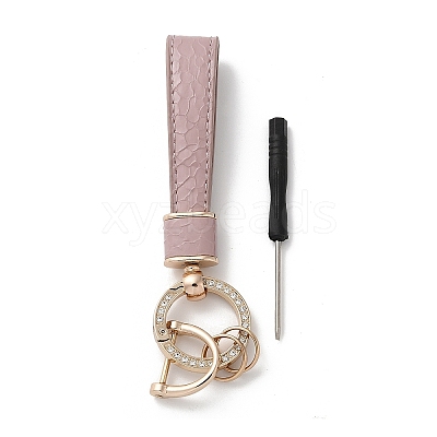Microfiber & Zinc Alloy & Crystal Rhinestone Keychain KEYC-G062-01C-1