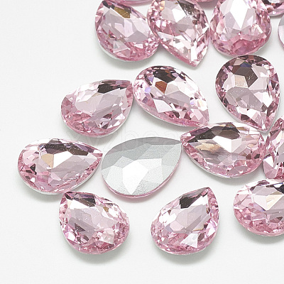 Pointed Back Glass Rhinestone Cabochons RGLA-T081-6x8mm-10-1