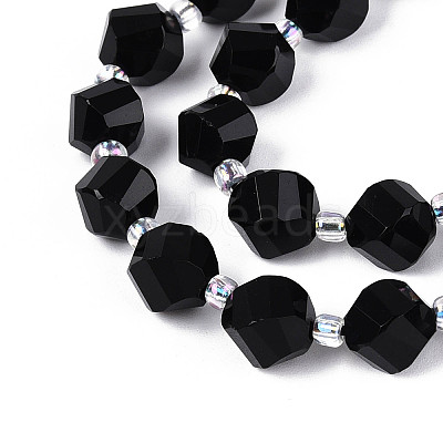 Natural Black Onyx(Dyed & Heated) Beads Strands G-T144-24A-03-1