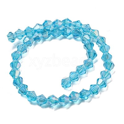Electroplate Glass Beads Strands EGLA-Q118-6mm-B05-1