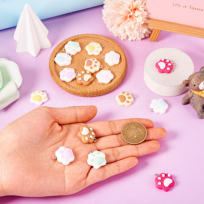 DIY Cat Paw Print Resin Dangle Earring Making Kit DIY-TA0009-51-1