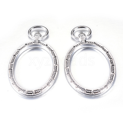 Rack Plating Alloy Open Back Bezel Big Pendants PALLOY-T005-08P-FF-1
