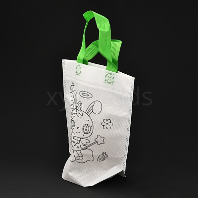 Rectangle Non-Woven DIY Environmental Scribble Bags DIY-B030-01-1