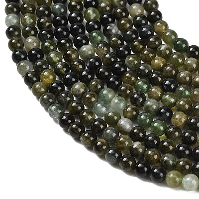 Natural Green Tourmaline Beads Strands G-P627-4mm-03-1