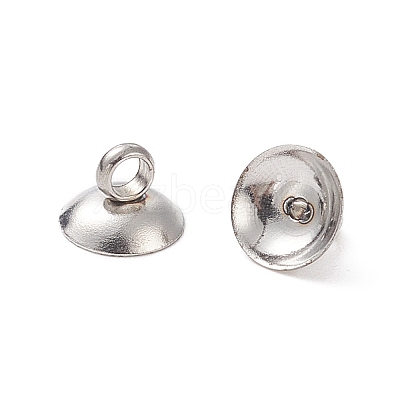 304 Stainless Steel Bead Cap Pendant Bails STAS-G224-24P-06-1