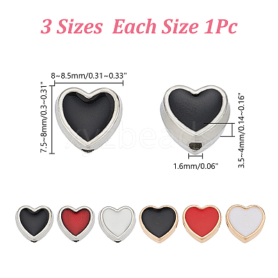 90Pcs 6 Styles Alloy Enamel Beads ENAM-AR0001-93-1