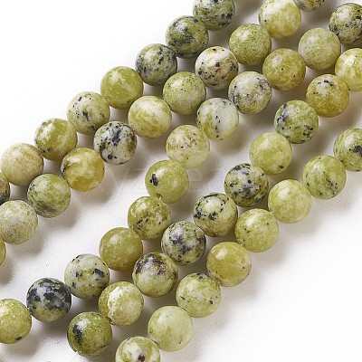 Natural Yellow Turquoise(Jasper) Beads Strands G-Q462-4mm-22-1