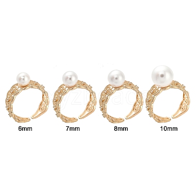 Rack Plating Heart Brass Micro Pave Cubic Zirconia Open Cuff Ring Settings KK-Z071-26KCG-1