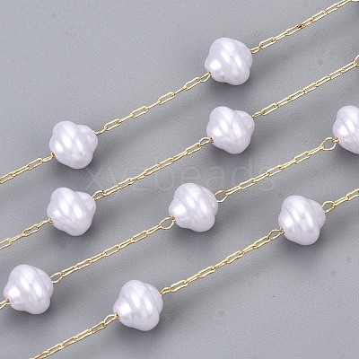 Handmade ABS Plastic Imitation Pearl Beads Chains CHC-T012-26LG-1