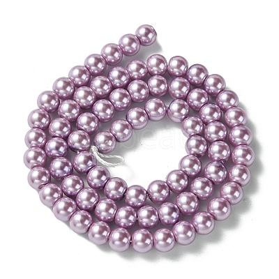 Eco-Friendly Dyed Glass Pearl Beads Strands HY-A008-6mm-RB056-1
