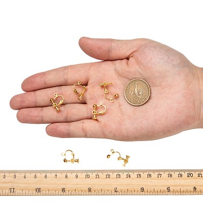Brass Screw On Clip-on Earring Findings KK-L164-01G-1