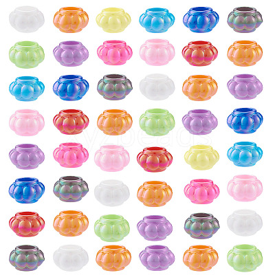 100Pcs Pearlized UV Plating Opaque Acrylic European Beads SACR-TA0001-77B-1