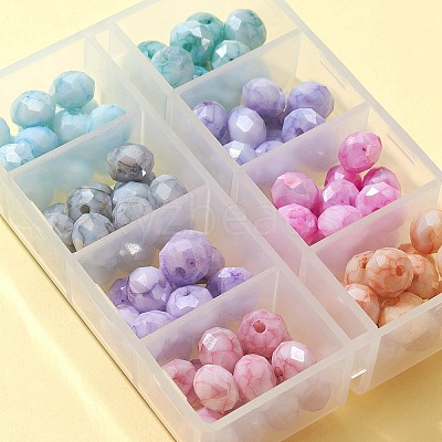 104Pcs 8 Colors Opaque Baking Paint Glass Beads Strands EGLA-FS0001-27-1
