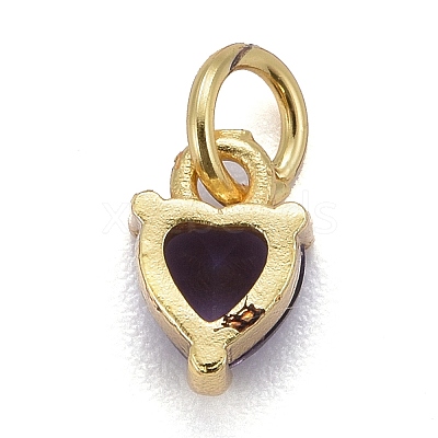 Brass Micro Pave Cubic Zirconia Charms X-KK-P192-08-G03-1