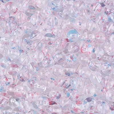 Baking Paint Transparent Glass Beads DGLA-T004-08C-1