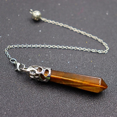 Natural Tiger Eye Dowsing Pendulums PW-WG19123-06-1