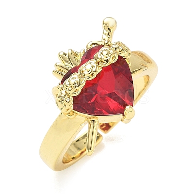 Brass & Glass Cuff Open Rings for Women KK-CBA760A-01B-G-1