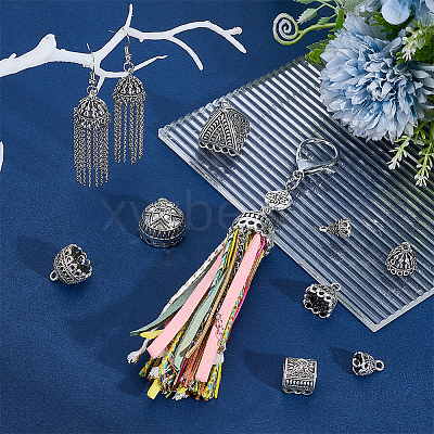 32Pcs 8 Styles Tibetan Style Alloy Pendant Bails TIBE-PH0002-60-1