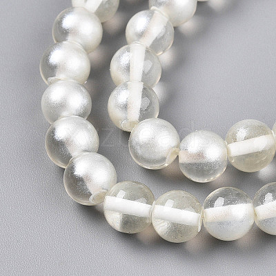 Baking Paint Transparent Glass Beads Strands DGLA-N011-8mm-01-1